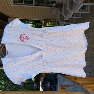 Lake George Anchor hooded Beach Cover Top Tunic Sz L